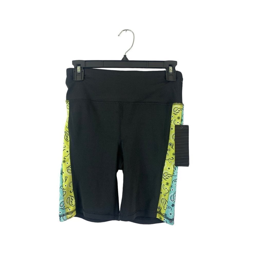 Bebe Women's Black Bandana Workout Shorts